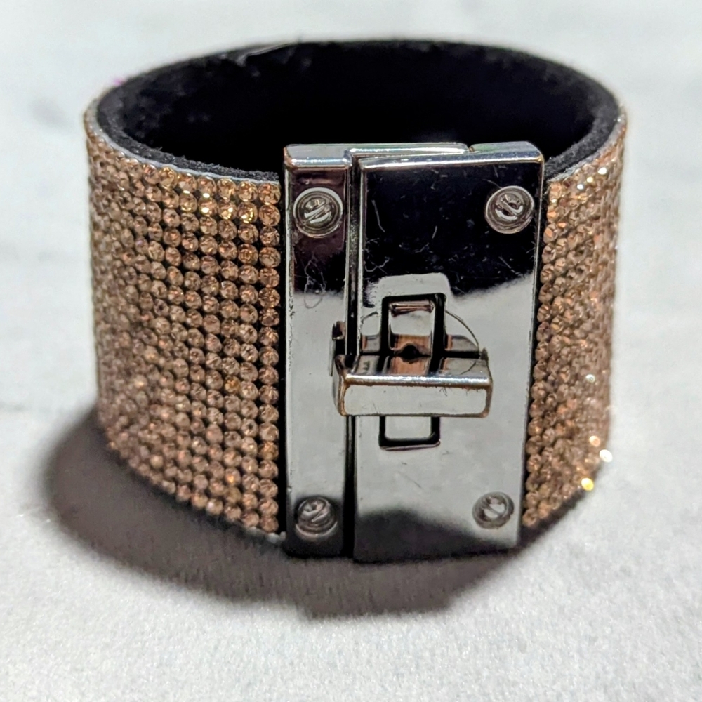 Express Rose Gold Rhinestone Cuff Bracelet